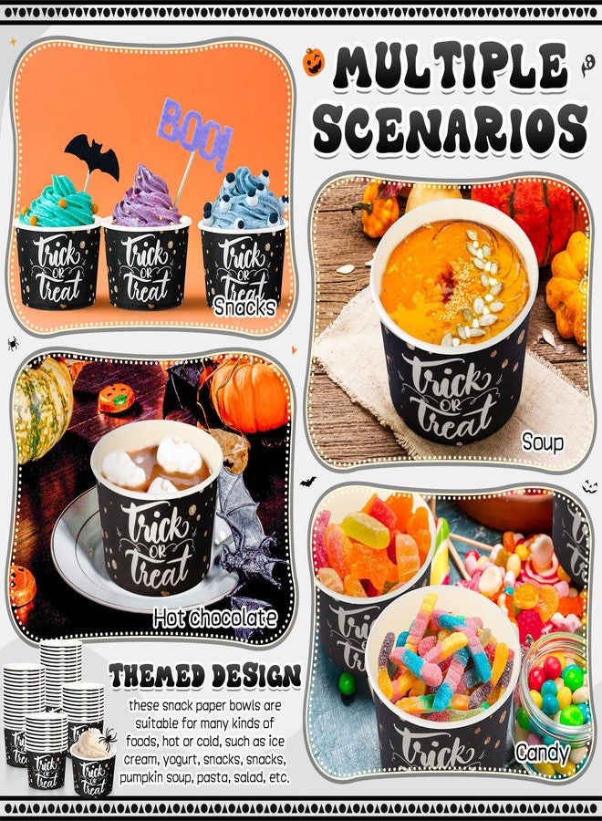Potchen 50 Pack 9 oz Halloween Disposable Paper Cups Trick or Treat Disposable Soup Bowls Paper Snack Cups Halloween Party Supplies for Dessert Hot or Cold Food - Image 5